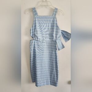 Kate Spade Saturday Dress Cotton Sundress Tie Side Zip Waist Size 4